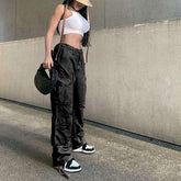 Jeans Cargo Low Waist Denim Pants